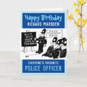 Bonne carte d'officier de police d'anniversaire (Fleur jaune)