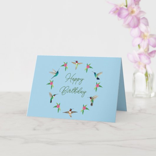 Bonne carte d'oiseau d'anniversaire (Orchidée)