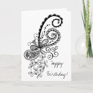 Bonne carte Doodle Abstraite d'anniversaire