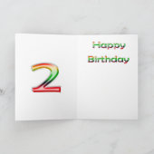 Bonne carte d'ours en peluche pour le 2e anniversa (Intérieur)