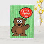 Bonne carte du jour de l'adoption | ours en peluch (Fleur jaune)