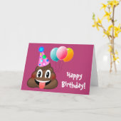 Bonne carte Emoji Poop pour fête d'anniversaire (Fleur jaune)