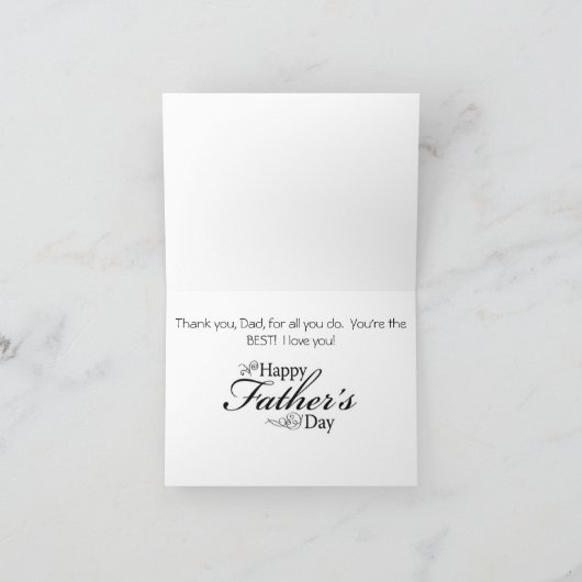 Bonne carte Fête des pères (Intérieur)