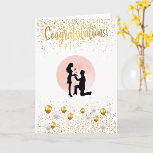 Bonne carte Fiançailles (Fleur jaune)