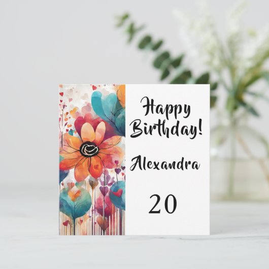 Bonne carte Fleurs d'anniversaire (Debout devant)