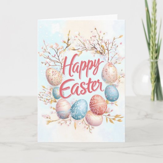 Bonne carte florale de Pâques (Devant)