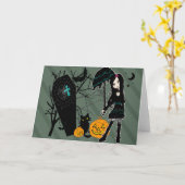 Bonne carte Halloween (Fleur jaune)