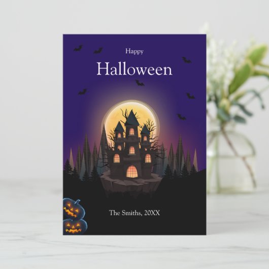 Bonne carte Halloween Castle (Debout devant)