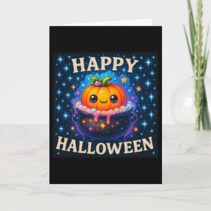 Bonne carte Halloween Citrouille Cauldron mignonne