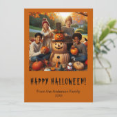 Bonne carte Halloween Éffrayante photo de vacances (Debout devant)