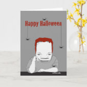 Bonne carte Halloween Frankenstein (Fleur jaune)