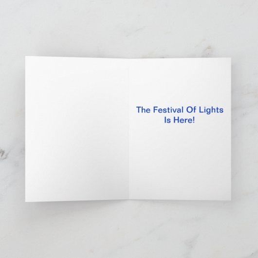 Bonne Carte Hanoukka Avec Menorah (Intérieur)