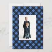 Bonne carte Hanoukka Buffalo Plaid pour Noël (Dos)