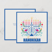 Bonne carte Hanoukka Menorah (Devant / Derrière)