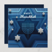 Bonne carte Hanoukka Menorah (Devant / Derrière)