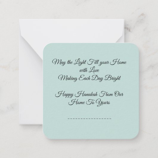 Bonne carte Hanoukka Note (Dos)