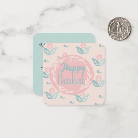 Bonne carte Hanoukka Note (Devant/Arrière en situation)