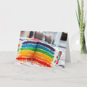 Bonne carte LGBT de Rainbow Cake anniversaire