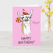 Bonne carte Llama fête d'anniversaire (Fleur jaune)