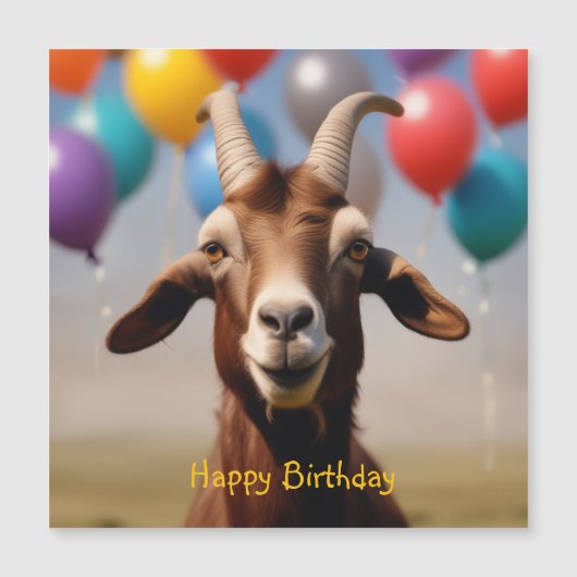 Bonne carte magnétique de chèvre d'anniversaire (Devant)