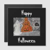 Bonne carte magnétique Halloween (Devant / Derrière)