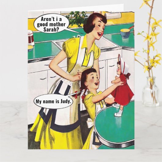 Bonne carte mère Retro (Fleur jaune)