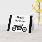 Bonne carte moto d'anniversaire (Fleur jaune)