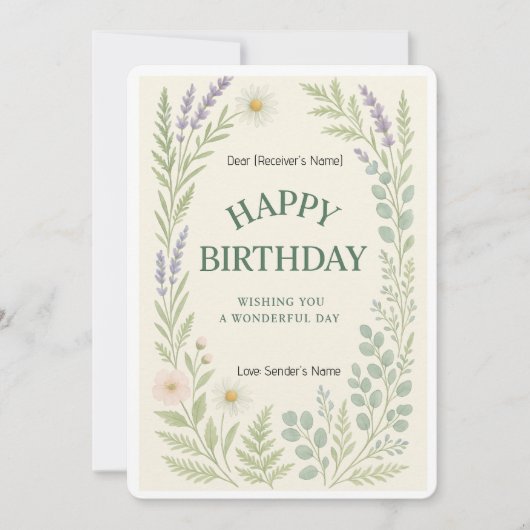 Bonne carte numérique personnalisée anniversaire (Devant)