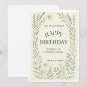 Bonne carte numérique personnalisée anniversaire (Devant / Derrière)