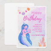 Bonne carte numérique personnalisée rose anniversa (Devant / Derrière)