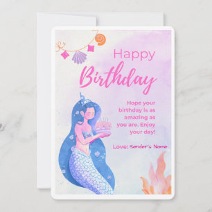 Bonne carte numérique personnalisée rose anniversa