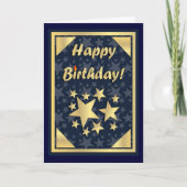 Bonne carte or d'anniversaire (Devant)