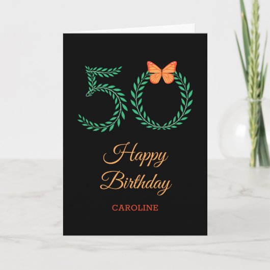 Bonne carte papillon 50e anniversaire de verdure (Devant)