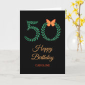 Bonne carte papillon 50e anniversaire de verdure (Fleur jaune)