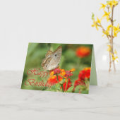 Bonne carte papillon d'anniversaire (Fleur jaune)