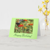 Bonne carte papillon d'anniversaire (Fleur jaune)