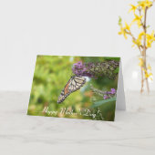 Bonne carte papillon Monarque Fête des Mères (Fleur jaune)