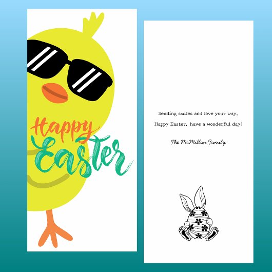 Bonne carte Pâques mignonne Printemps Chick Holida