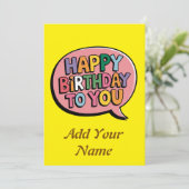 Bonne carte personnalisable anniversaire (Debout devant)