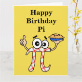 Bonne carte Pi Anniversaire (Fleur jaune)