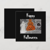 Bonne carte plat Halloween (Devant / Derrière)