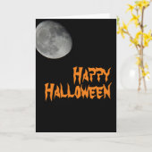Bonne carte pleine lune Halloween (Fleur jaune)