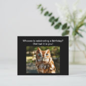 Bonne carte postale Anniversaire Chouette de l'Est (Debout devant)