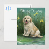 Bonne carte postale Anniversaire Golden Retriever (Devant / Derrière)