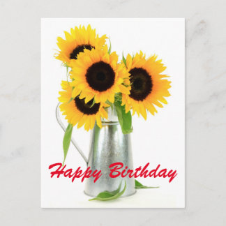 Bonne carte postale Bouquet de fleurs de soleil an