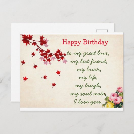 Bonne carte postale d'anniversaire (Devant / Derrière)