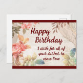 Bonne carte postale d'anniversaire (Devant / Derrière)