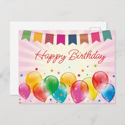 Bonne carte postale d'anniversaire (Devant / Derrière)