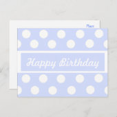 Bonne carte postale d'anniversaire bleu et blanc P (Devant / Derrière)