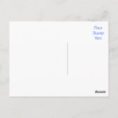 Bonne carte postale d'anniversaire bleu et blanc P (Dos)